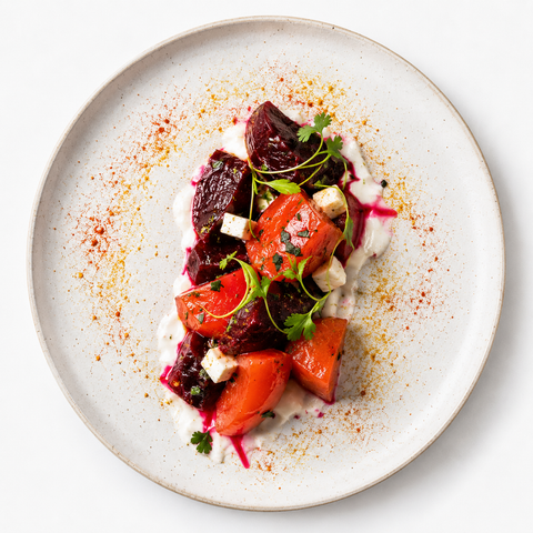 Beet salad by Chef Marvin Woods — vibrant, wellness-forward Coastal Soul Kitchen dish